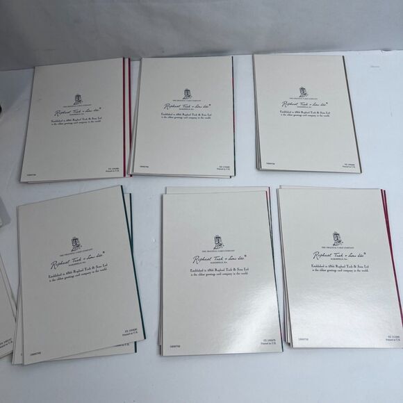 Raphael Tuck & Sons VTG Christmas Cards in Metal Tin w/ Envelopes Holiday - Picture 9 of 12